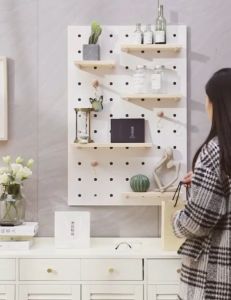 【In Stock-ships within 24H】Wood Pegboard Organizer Storage Rack Background Wall Display Rack Hanging Rack 置物架