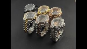 40MM Jubilee Bracelet Sapphire Crystal Watch Case For NH34 NH35 NH36 NH38 4R35 ETA2824 Movement Mod Parts Submarine Watch Case