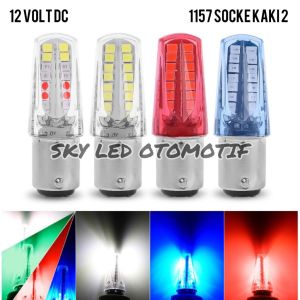 LAMPU STOPLAMP BOLVAN MODEL LANCIP NYALA 2 MODE RUNNING & FLASH ARUS DC 12 VOLT SOCKET KAKI 2 (1157)