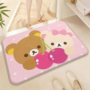 VIKAMA Cartoon Animal Shaped Floor Mat Easy Clean Water Absorbent Pad For Bathroom Entryway Home Decor