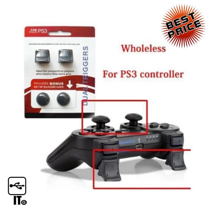 Ps3 Controller R2 Dual Triggers Enhancement with Bonus Silicone Caps for PS3 Controller ...