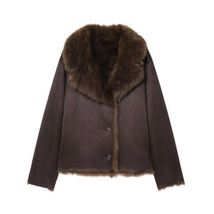 Guobioziy Womens Top 2026 New Style Womens Short Reversible Sheepskin Jacket Short Cut Looks Taller And Slimmer