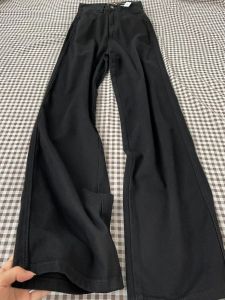 High Waist Straight Leg Wide Leg Jeans Womens plus Size Long Black Slimming Loose Drapey Floor-Length Trousers