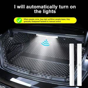 KEBIDU Automatic Induction Car Interior LED Sensor Light USB Rechargeable Bar Mag-netic Maual/Sensing Mode Night Lamp Touch Light for Home Camping Car Interior Accessories