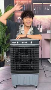 LENODI พัดลมแอร์ เครื่องทําความเย็น ลมแรง พัดลมไอน้ำ 65 ลิตร ใช้ได้ในครัวเรือน เครื่องปรับอากาศขนาดเล็ก พัดลมปรับอากาศเคลื่อนที่ได้