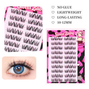 10Rows Reusable Self Adhesive False Eyelashes Clusters No Glue Needed Easy DIY Lash Extensions Kit for Girls Makeup