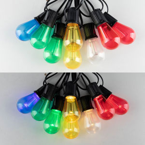 Outdoor RGB LED String Lights Commercial Grade Waterproof S14 Shatterproof Waterproof 220V Colored  For Outdoor Patio String Light Decor