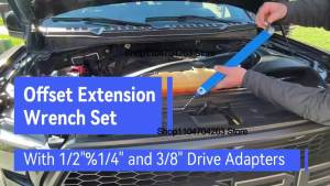 Offset Extension Wrench Offset Extension Spanner with 1/2" 1/4" and 3/8" Drive Adapter Versatile Wrench Car Repair Tool
