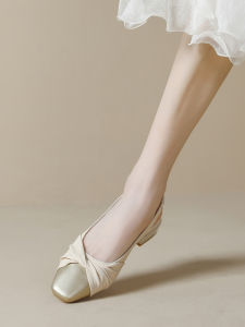 Fashionable Summer 2024 Womens Open-Toe Sandals Butterfly Knot Embellished Flat Heel Color Block Fairy Tale Style Party Shoes