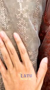 Kain Tulle Tile Organza Bordir Motif Etnik / Sapto / Sumba Premium