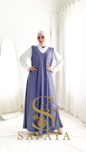 STELAN OVERALL Korean Style Dress inner outer Gamis Busana Muslimah Terbaru 2024 SAFAYA SYAKILA