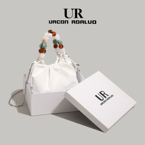 UR Silver Folded Cloud Womens Commuter Handbag Versatile Shoulder Bag Casual Crossbody Bag Fashionable Trendy PU Leather