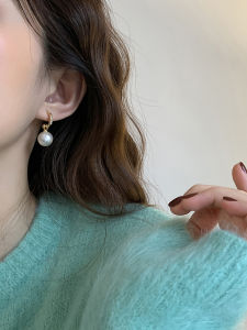 Elegant S925 Silver Needle Pearl Stud Earrings Womens Versatile Two-Way Wear Fashionable Jewelry Accessory New Arrival