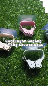 (BISA COD)Gantungan Gagang Selang Shower Sapu Single  Holder Alat Pel Lem Vacuum Shower Head Hanger