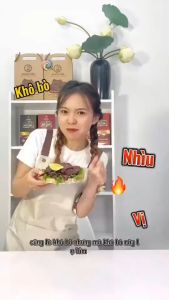 25 gói tặng 1 gói khô trâu vị sả buffalo jerky Quang Hiển đậm đà hương vị tự nhiên gói 20gr