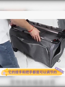 Pet Carrier Cat Dog Travel Carrier with Detachable Wheels Pet Foldable Breathable Sling Carrier With Trolley