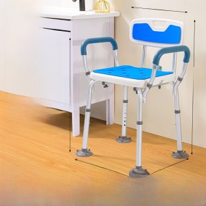 Ghế Tắm Chống Trượt Cho Người Già Ghế Ngồi Phòng Tắm Cho Phụ Nữ Mang Thai Ghế Ngồi Phòng Tắm Bằng Hợp Kim Nhôm Không Cần Khoan