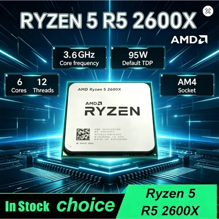 AMD | Budget Mid-Tier Competitive Gaming AMD Ryzen 5 2600X 12nm AM4 Processor 6 Core 12 Thread 12MB L3 Cache Desktop CPU Without Fan