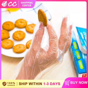 200pcs Thickening Most Food Safe Prep Handling Kitchen Housework Cleaning Disposable PE Gloves with Box Dispenser