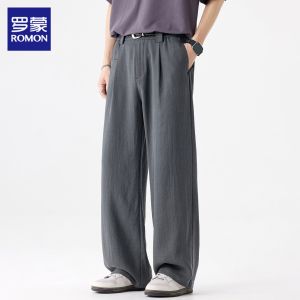 ROMON | American Style Summer Tencel Loose Fit Straight Leg Pants