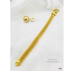 สร้อยข้อมืองานหุ้มทองคำแท้ 24k หนาพิเศษ สวยเทียบทองแท้ ไม่ลอกไม่ดำ