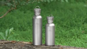 Boundless Voyage Titanium Water Bottle Single Layer Wide Mouth & Leak-Proof & Reusable Outdoor Drinkware Ultralight for Hiking