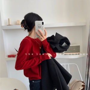 เสื้อสเวตเตอร์ถักนิตติ้งคอตตอนนุ่มๆ ทรงหลวมๆ สำหรับผู้หญิง เสื้อสเวตเตอร์คอตตอนผสมแบบสวมหัว แขนยาว ปกติ ฤดูใบไม้ร่วง 2025