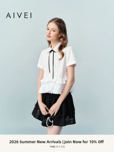 AIVEI | Summer Cute and Sweet Doll Collar Ruffled Shirt