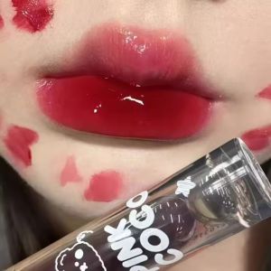 Dark Red Brown Mirror Lip Glaze Water Light Moisturizing Non-stick Cup Highly Pigmented Red Liquid Lipstick Lips Makeup Cosmetic