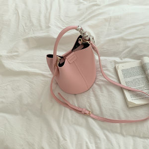 Soft Bucket Bag Womens Crossbody Bag Summer 2024 Trendy Fashion Small Niche Design Versatile INS Handbag Korean Style Pure Color