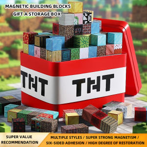 Magnetic building blocks toy storage box set ，DIY assembly toys for children - building blocks for playing with tables