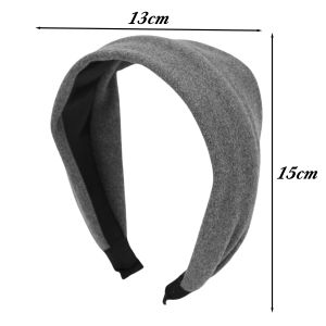 【ปราสาทนางฟ้า】ที่คาดผมปากกว้างหรูหราสีทึบผู้หญิงเครื่องประดับผมทันสมัยเรียบง่ายวินเทจ