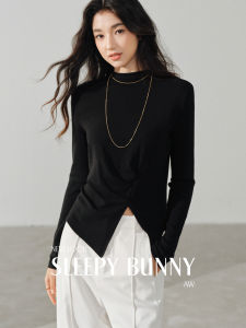 Semi-High Collar Slim Fit Design Tee