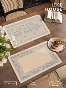 French Country Girl Etty Leather Dining Mat Luxury Sensation Western Dinner Pad Waterproof Oil Proof Bowl Plate Mat Tea Table