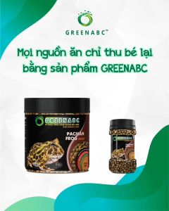 Thức ăn Ếch Pacman GREENABC – Đạm 37% giúp tiêu hóa tốt tăng kích thước lên màu đẹp ăn ngon – Hộp 50g và 230g