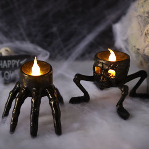 YESPERY Happy Halloween LED Candle Light Party Decorations Spider Skull Hand Candles for Halloween Bar Table Atmosphere Candles 2024