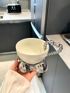 Bộ Tách Cà Phê Bằng Gốm Sáng Tạo Đơn Giản Có Họa Tiết Latte Bộ Tách Trà Sáng Bộ Tách Ăn Sáng Oatmeal Thiết Kế Scandinavia