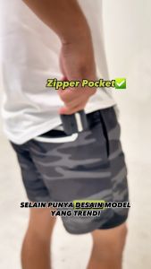 Celana Legging Olahraga Baselayer Manset 2in1 Pendek Multifungsi Dengan Kantong Outdoor Sport Motif Camo Army Waterproof Gym Fitness Running Jogging Training Lari Pria