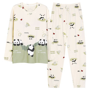 Bộ đồ ngủ nữ MiiOW Cat Person làm bằng vải cotton dài tay thoải mái