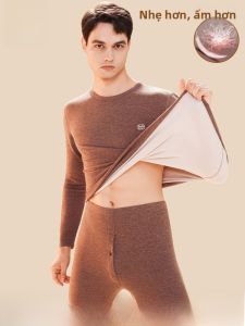 Bộ đồ lót lụa nam MiiOW bằng dệt kim lót lông cừu dày giữ nhiệt