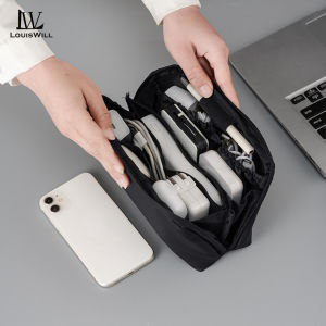 LouisWill Digital Storage Bag USB Cable Storage Bags Multifunctional Travel Organizer Electronic Gadget Bag Multi Layer Organizer Bag Accessories U Disk Hard Drive Headset Accessories Storage Bag