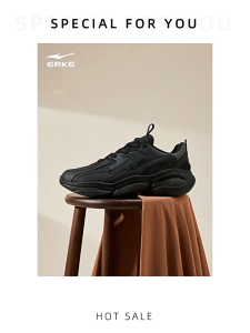 ERKE Chasing Light Mens Shoes Autumn/Winter New Style Breathable Mesh Shoes Height-Increasing Dad Shoes Casual Shoes