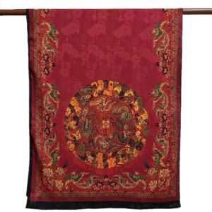 Retro Style Floral Embroidery Scarf Shawl Versatile Hollow out Long Scarf New Design Two-Way Use Summer Autumn Spring Women