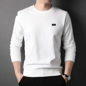 ROMON | Romon Mens Round Neck Sweatshirt Autumn Winter New Loose Casual Trendy Sport Long Sleeve T-shirt Base Shirt Cotton Polyester