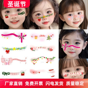 Christmas Creative Energy Girl Gift Butterfly Knot Cheek Color Heart Makeup Face Sticker Tattoo Decal Home Decor Accessories