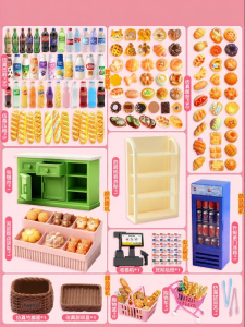 Mini Supermarket Toy for Children Diy Food Play Set