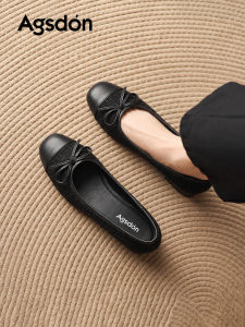 Agsdon | Breathable and Versatile Flats Bowknot Square Toe Shoe