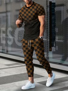 The new mens set for summer 2025 3D printed casual street fashion outdoor sportswear