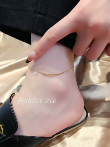 Gelang Tangan Simple Rantai Lada Wanita Titanium RoseGold Anti Luntur