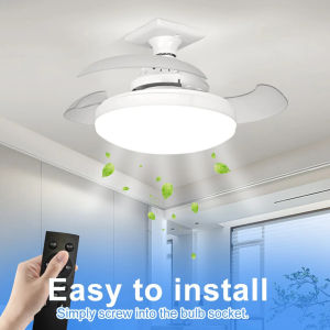 LED 48W Fan Light Ceiling Fan Light E27 Screw Mute Remote Control APP Dimmable For Living Room Bedroom Study Hotel Hanging Fan
